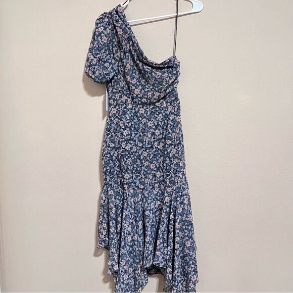 ASTR the Label • Santorini Dress in Blue & Peach Multi Floral - Picture 6 of 12